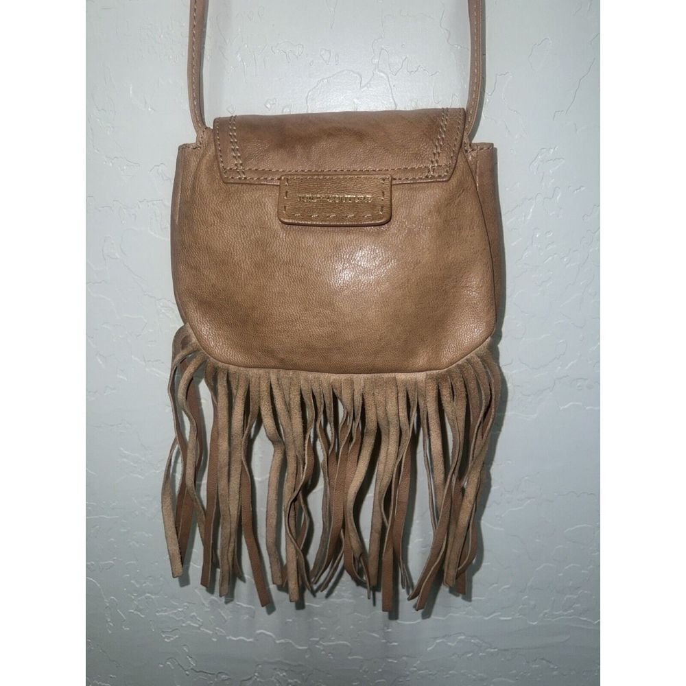 Juicy Couture Brown Goat Leather Fringe Crossbody Purse - Picture 10 of 13